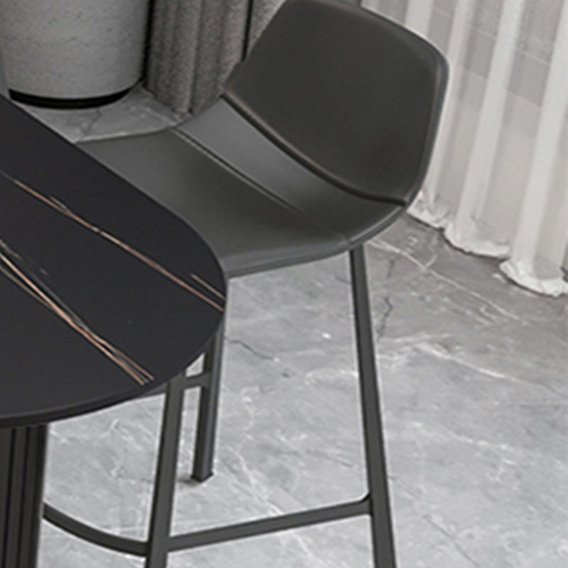 Table de bar Light Luxury, H 35,4 po x L 55,1 po x l 15,7 po, Noir, Blanc