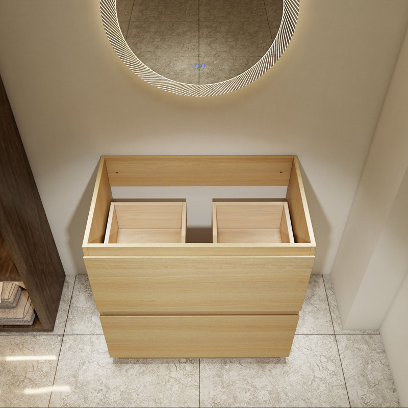 Base de meuble-lavabo contemporaine 30 "avec tiroirs, Beige