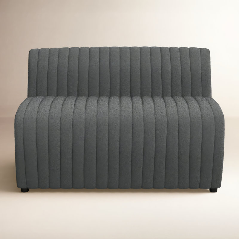 Brandt Upholstered Bench, 31.5" H x 49" W x 28" D, Fiqa Charcoal Boucle