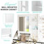 Armoire de salle de bain, porte miroir, 1 niveau de rangement ouvert, tablettes réglables, pour mur durable, grand miroir, fabrication 5+, look élégant-859448627