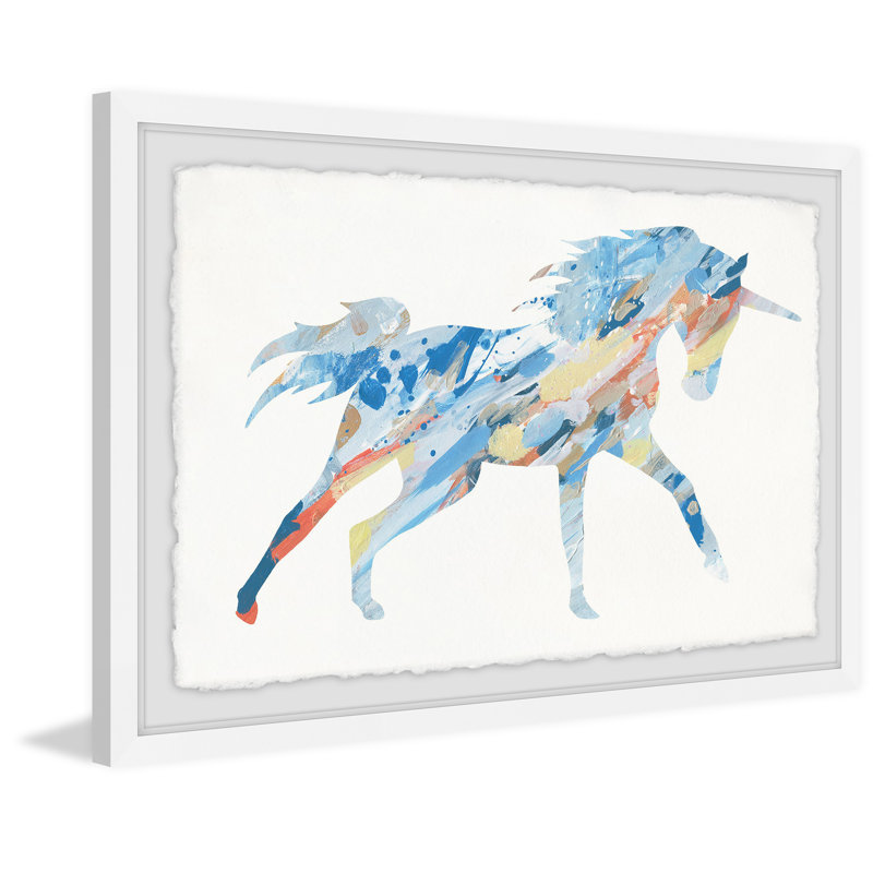Painted Unicorn - Painting, 61cm H x 91cm W x 3cm D