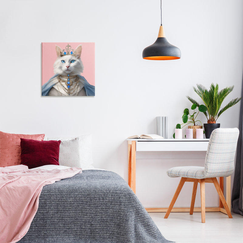 Art mural sur toile «Feline Princess» par Elizabeth Medley, H 24 po x l 24 po