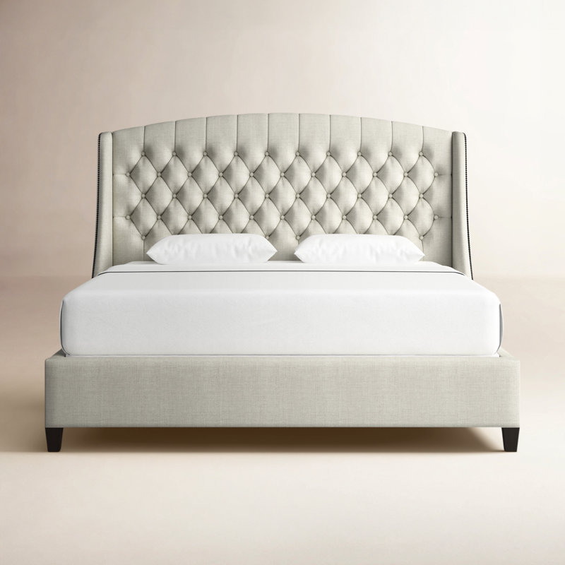 Lit tapissier standard Harwick, Très grand, Beige