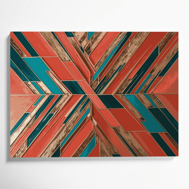 «Geometric Abstraction 55», art mural sur toile brune, H 8 po x l 10 po