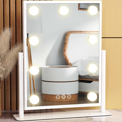 Miroir à maquillage avec 9 ampoules à intensité variable