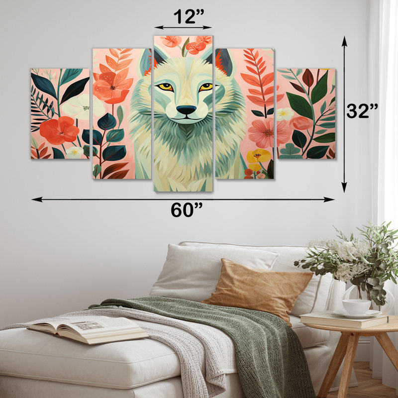 Rose et vert, loup boho