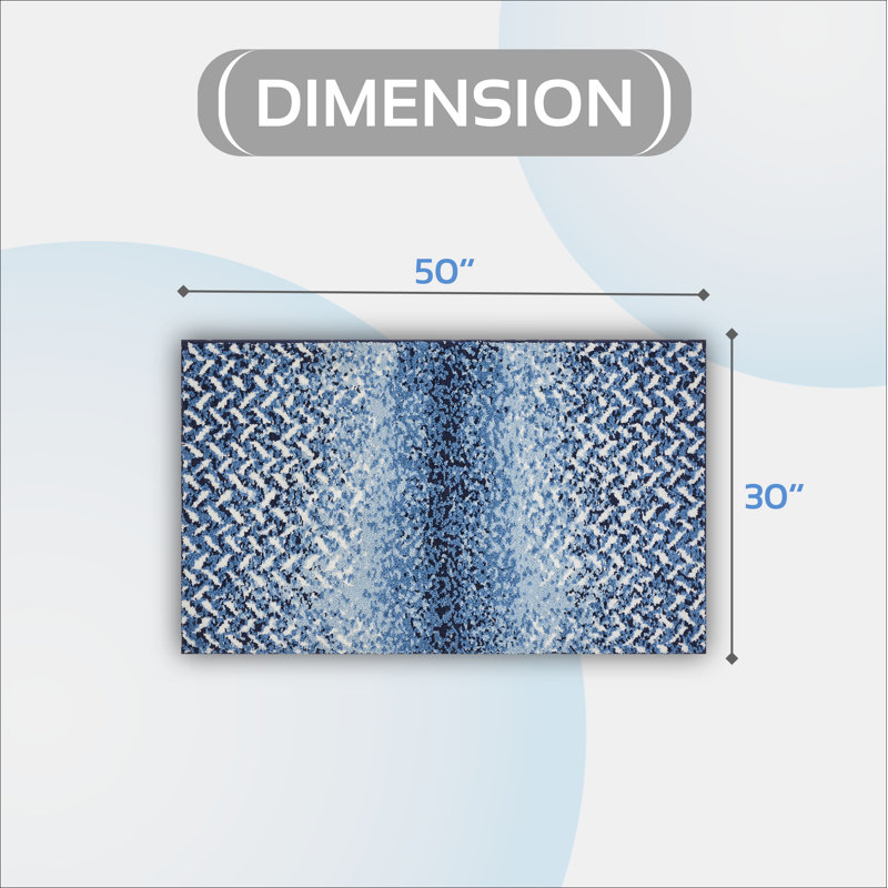Tapis pour salle de bain Anniya, Bleu