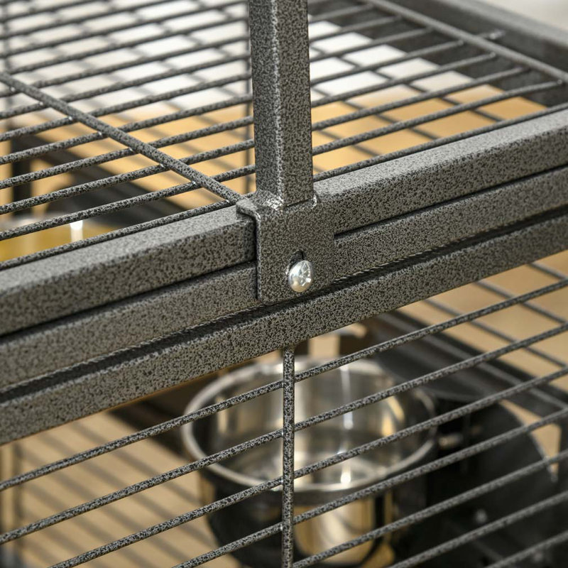 Porte-perroquet de 19 po avec poignée en bois pour perruches, Conures, noir PawHut