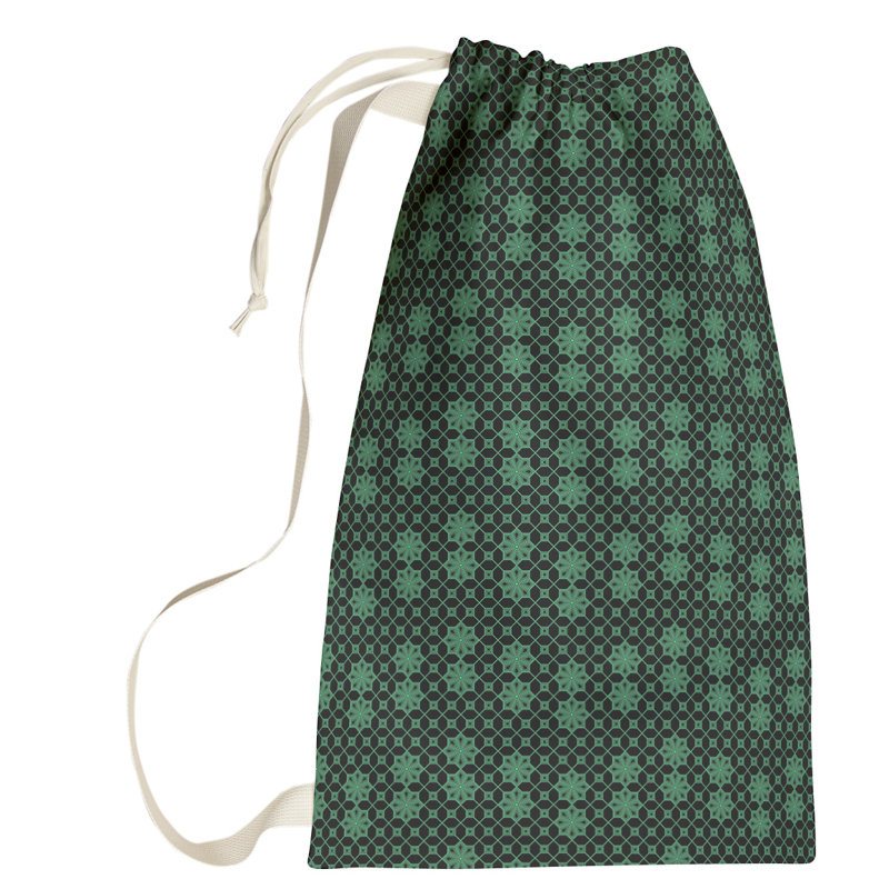 Sac à linge en treillis, Grand (H 76,5 po x l 29,5 po x 1,5 po), Vert/noir