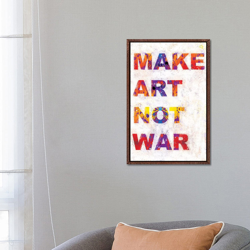Make Art - Print on Canvas, Classic Brown Wood Floater Framed, 66.04cm H x 45.72cm W x 3.81cm D