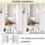 Medicine Cabinet With Mirror Door & Removable Shelves, Rectangular Beveled Edge Frame, No Assembly（White）-150013186