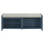 Banc à chaussures avec rangement et coussin, banc de rangement à volets vieillis avec charme rétro pour le salon, vestibule (bleu marine)-130151025