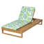 Chaise longue en bois d'acacia à finition teck avec ensemble de coussins 2 feuilles 1,57 pouces Coconut Leaf-130637550