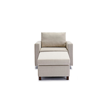 Canapé modulaire à siège simple avec repose-pieds