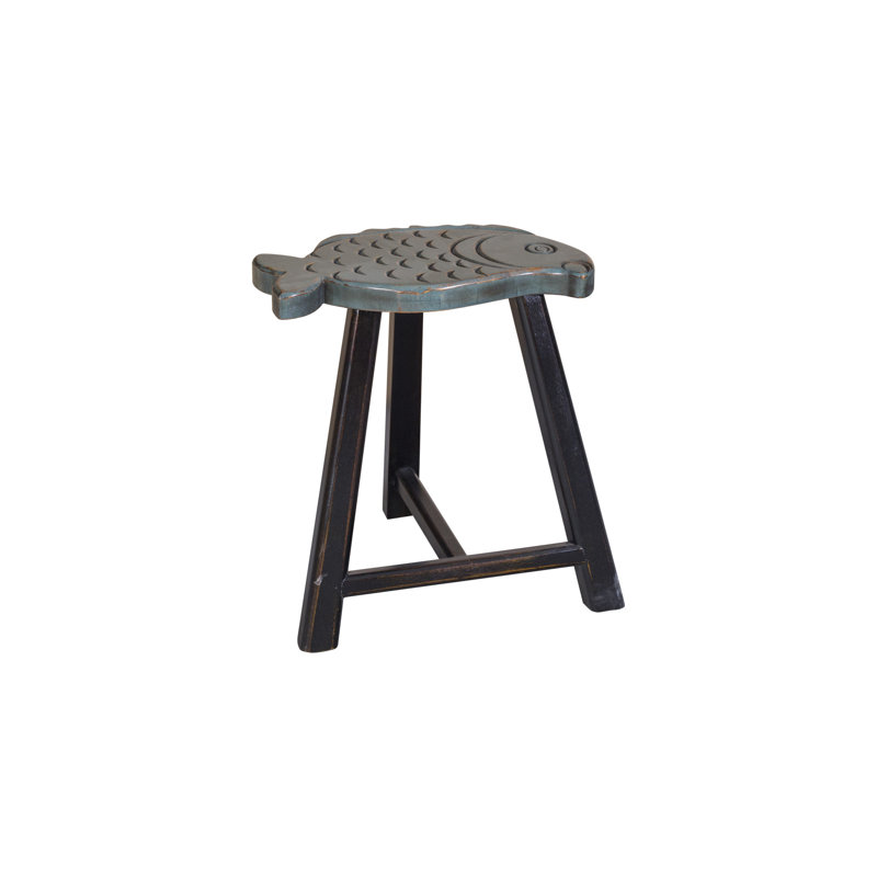 Mattison Solid Wood Accent Stool, Grey