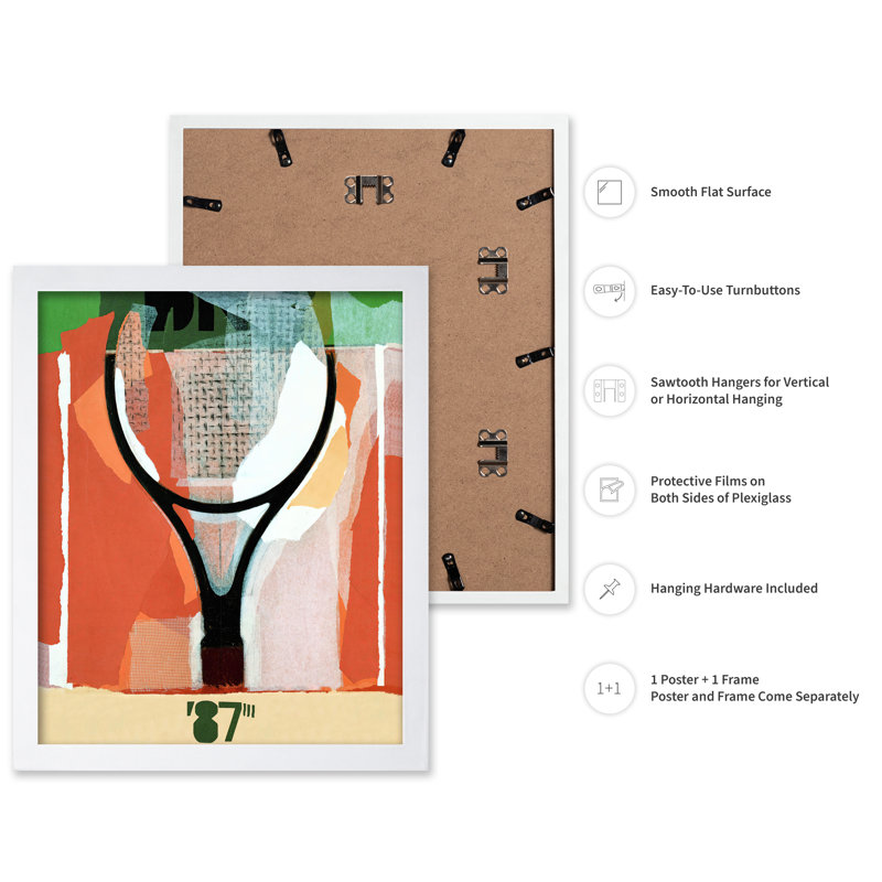 Roland Garros - Open de France (année 2010), Affiche, H 24 po x l 32 po, Encadrement blanc