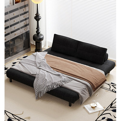 Mid-Century Modern Granular Velvet Carbon Steel Sofa