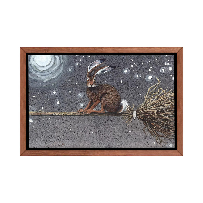 " Flyaway Hare " by Maggie Vandewalle, 18" H x 26" W x 1.5" D, Classic Wood Framed Canvas