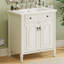 Meuble-lavabo de style rétro de 31 po avec finition, cadre et tracas vieillis - Portes rétro à fermeture en douceur de 31 po, conception de tiroir, pieds en bois massif-1236026952