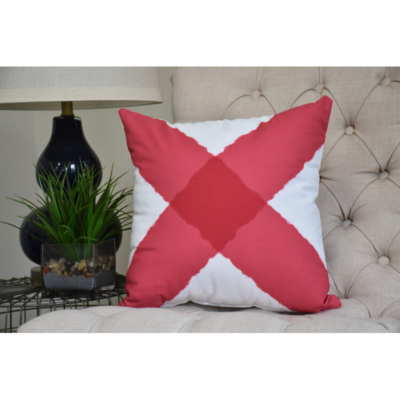 Housse et insert de coussin carré Nantucket, Rouge, 16 po x 1 po