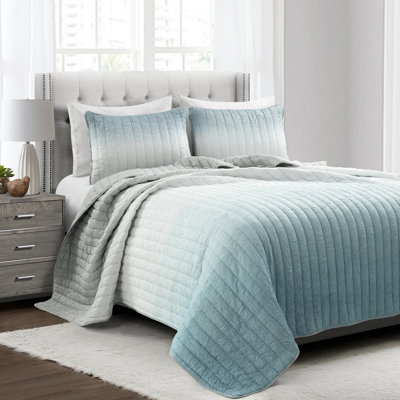 Ensemble de courtepointe en microfibre Crinkle Ombre