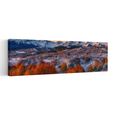 Golden Aspens Snowy Peaks