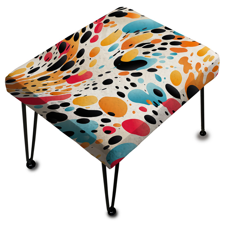 Multicolor Leopard Urban - Geometric Rectangle Ottoman