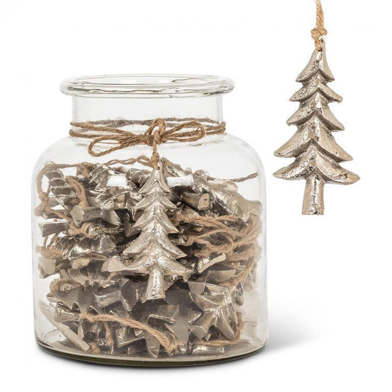 Ensemble d'ornement 40 pots d'arbres, Argent