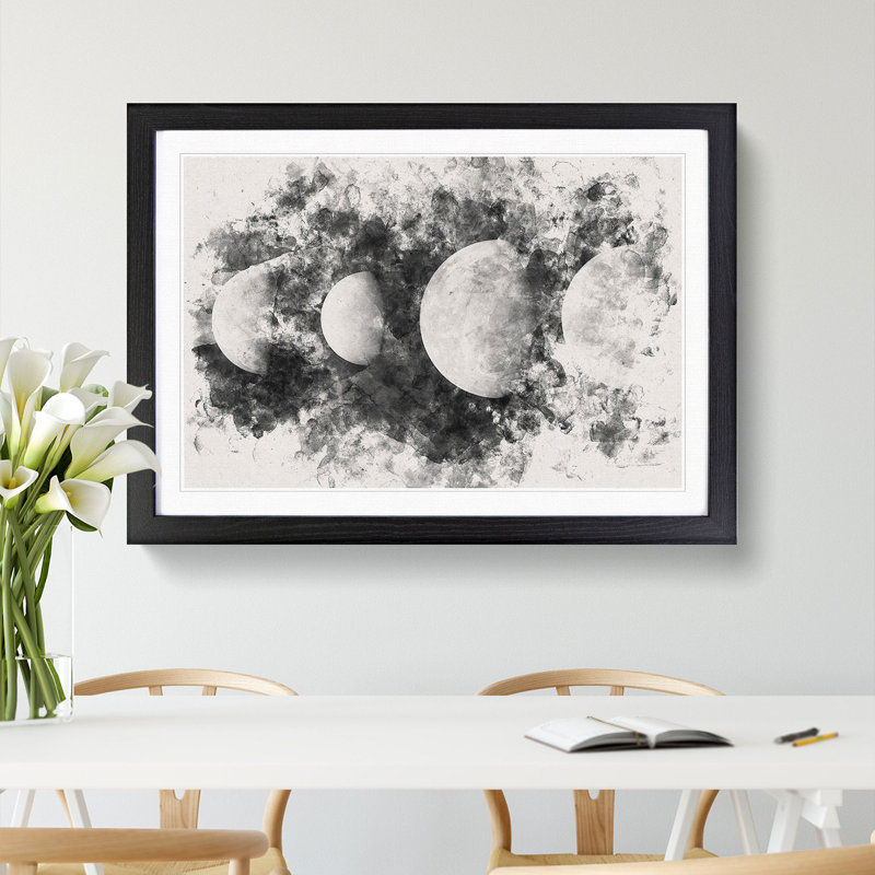 Moons of Jupiter - Picture Frame Painting Print, Black Framed, 40cm H x 60cm W x 2cm D