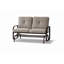 Fauteuil oscillant d'extérieur en acier brun pour 2 personnes avec coussin en polyester brun clair Sokolowski-96796443
