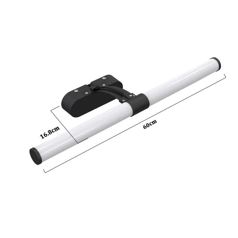 LED mirror bathroom mirror lamp 8W 4000K 60CM bathroom lamp bathroom light, Black