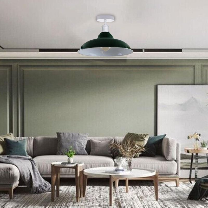 Navi Semi Flush Mount, Green