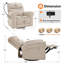 Fauteuil inclinable électrique oscillant pivotant avec appui-tête et support pour téléphone, tissu-137866272