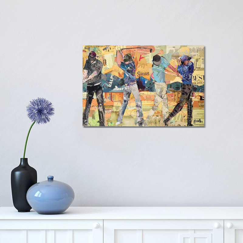 Sunset Golf by Jamie Pavlich-Walker - Painting on Canvas, 30.48 cm H x 45.72 cm W, Wrapped Canvas