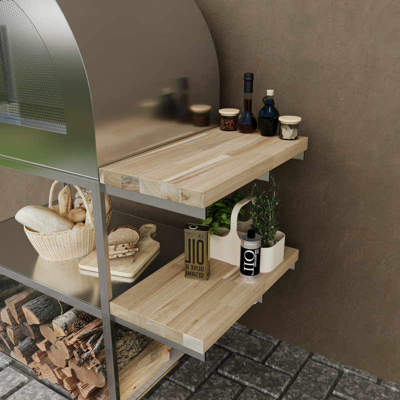 Tablette de comptoir en bois massif, H 24 po x l 18 po x P 1,5 po, Acacia - Naturel - Non fini