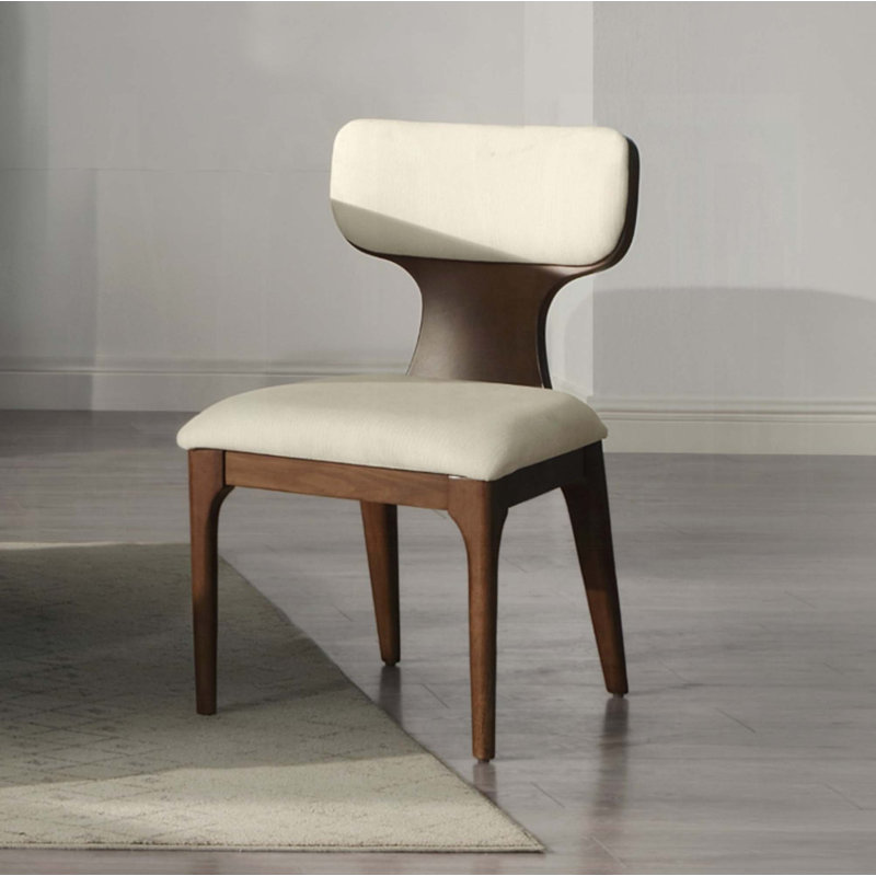 Ensemble de chaises d'appoint rembourrées en chenille avec structure en placage de chêne (2 pièces)