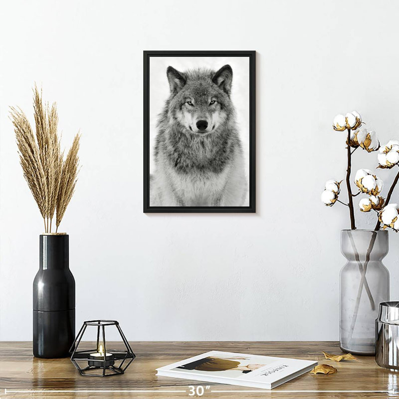 Mighty Timber Wolf, 9 po x 13 po, Cadre flottant noir