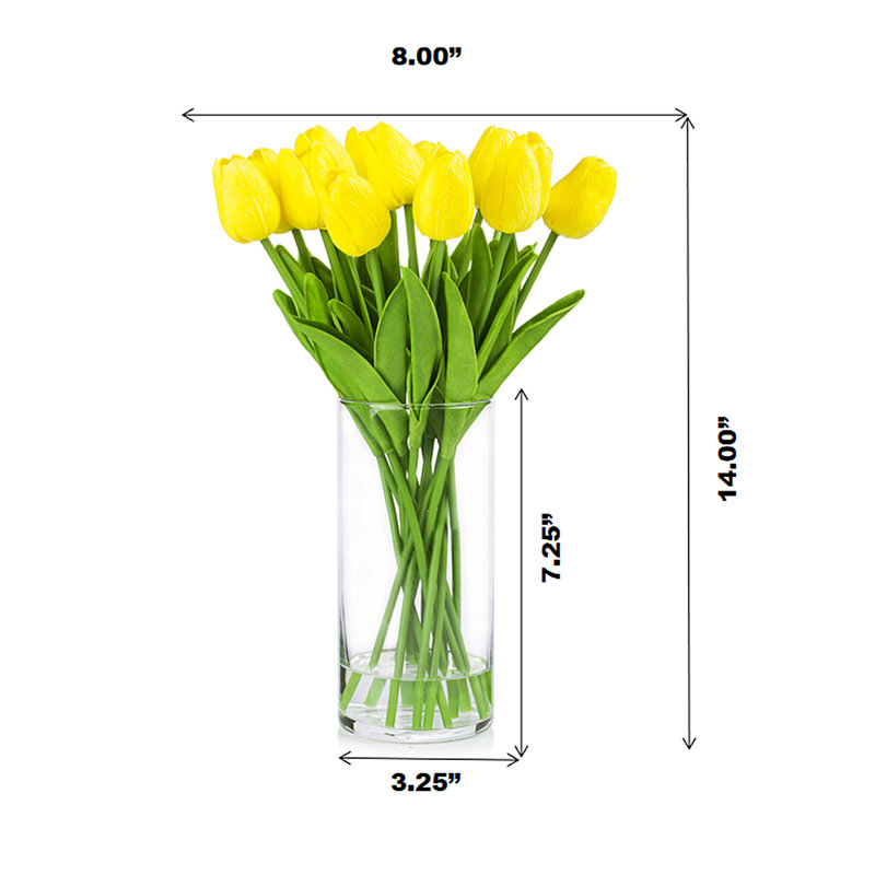 Pièce maîtresse de tulipes en vase, Jaune