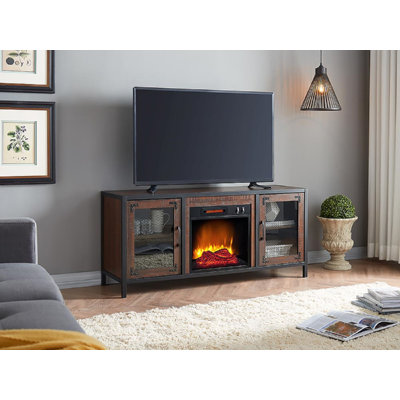 Matthew 54-In Electric Fireplace Media Entertainment Console in Brown with 18-in Firebox Heater -  17 Stories, 32AB7ACB923A4C8394E281CECC16C272