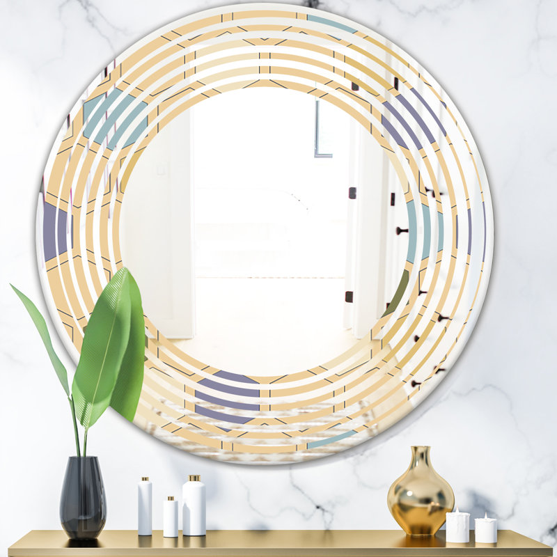Miroir mural sans cadre en forme de hexagonale wave, 31,5 po x 31,5 po
