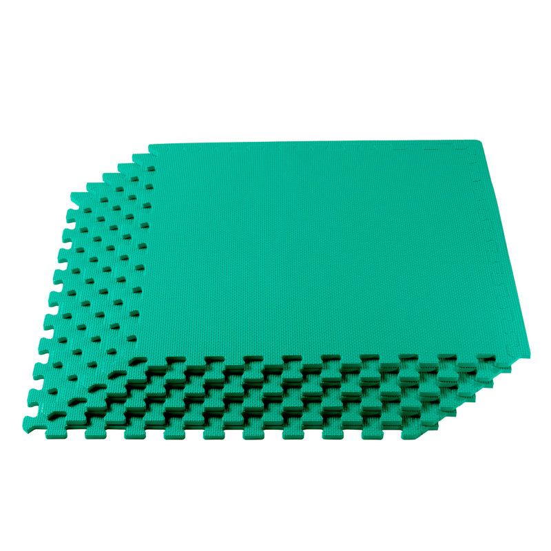 Carreau de sol en mousse polyvalente 3/8 po d'épaisseur 24 pieds carrés (6 carreaux), Vert