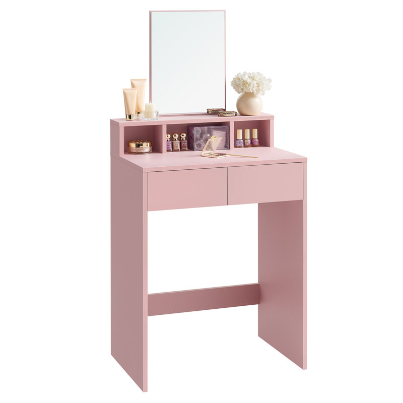 Mazie Dressing Table with Mirror, Pink