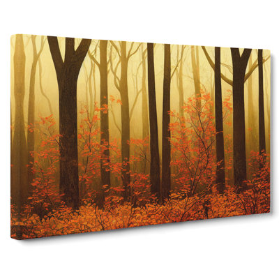 Cheery Autumn Forest - Wrapped Canvas