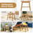 Shower Bench Teak Wood Shower Stool w/ Curved Seat Waterproof Bath Bench