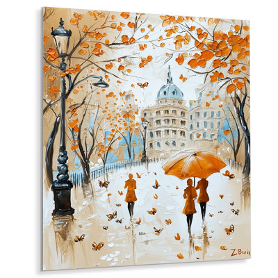 «Autumn Love Couple In Vienna Italy I - Cityscapes», impression sur métal