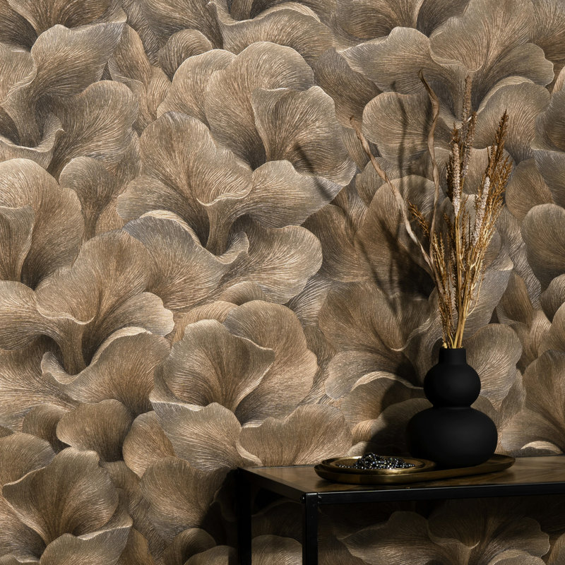 Papier peint floral, Brown