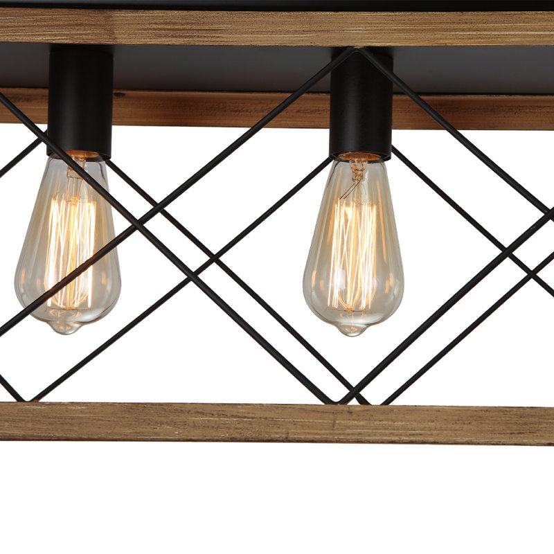 Lustres de style campagnard 5 lumières pour salle à manger, luminaire suspendu en métal pour îlot suspendu, îlots rectangulaires modernes pour cuisine, salon (sans ampoules)