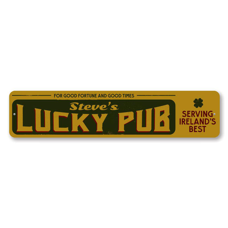 Plaque en aluminium Lucky Irish, H 4 po x l 18 po x P 0,04 po