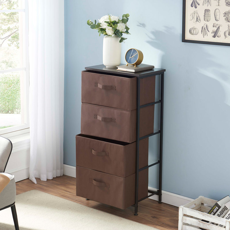 Commode à 4 tiroirs l 17,71 po Aagam, Brun foncé