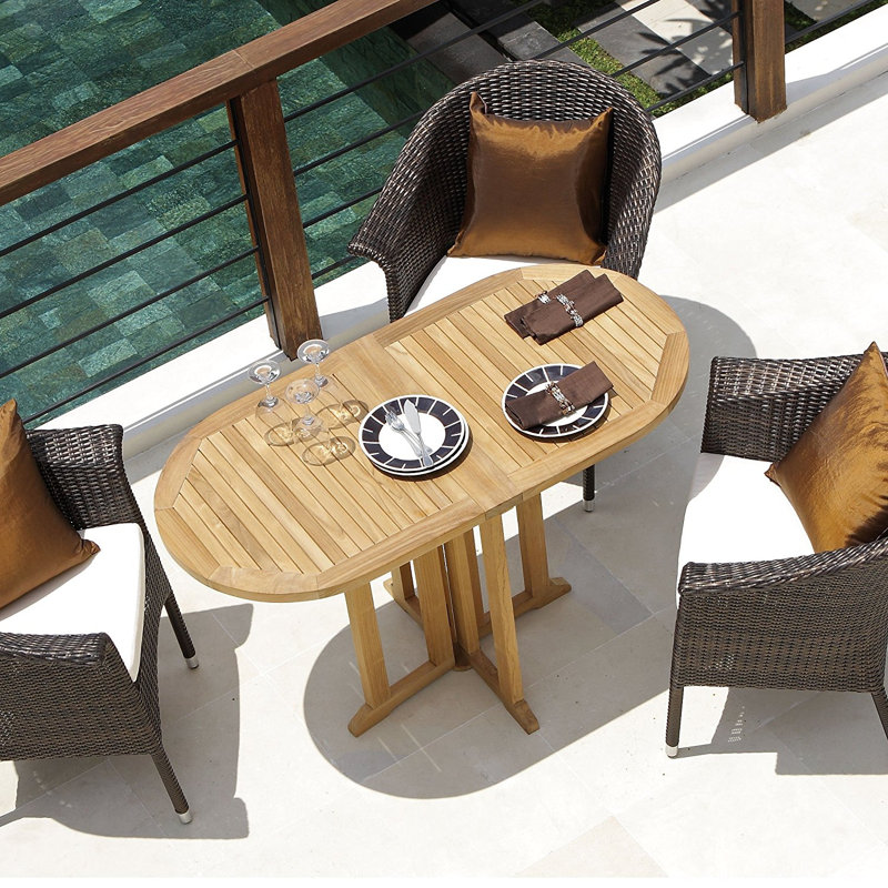 Decosey Oval Folding Outdoor Bistro Table , 120cm cm W 60cm cm D